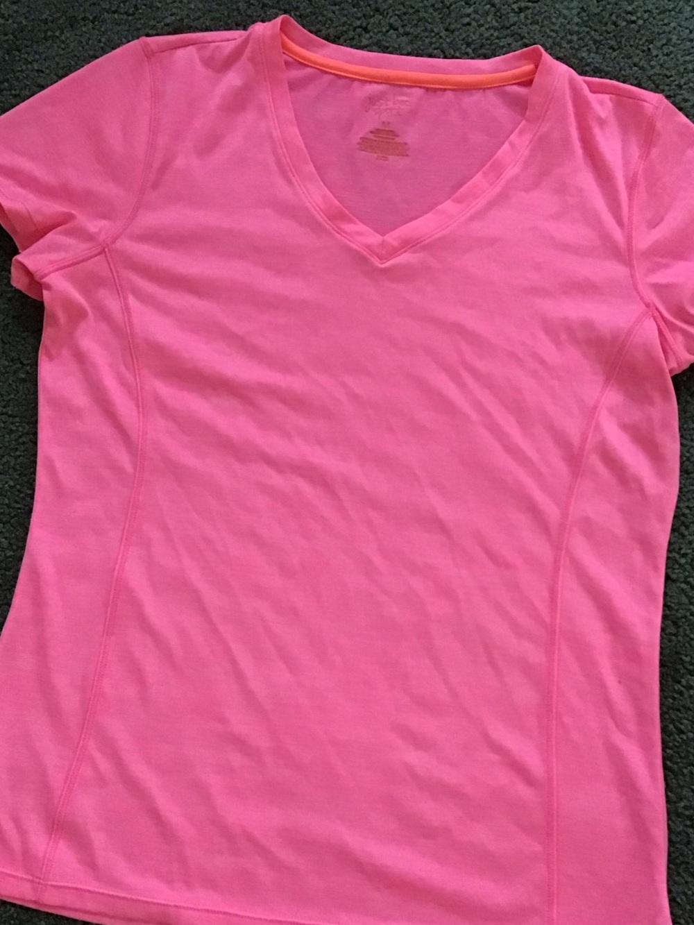 Just Be Sport Hot Pink V-Neck Short Sleeve Tee